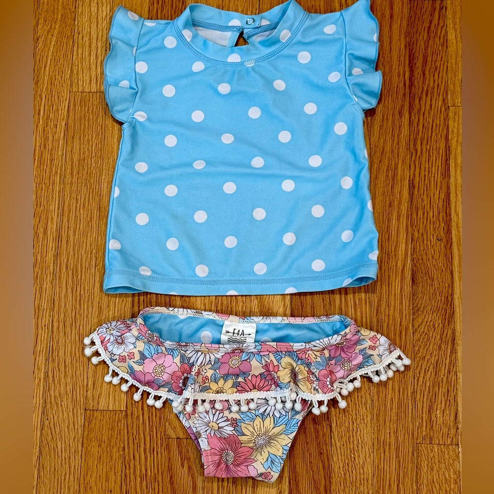 Feather 4 Arrow - Seashell Baby Tankini - Flower Power (like new!)